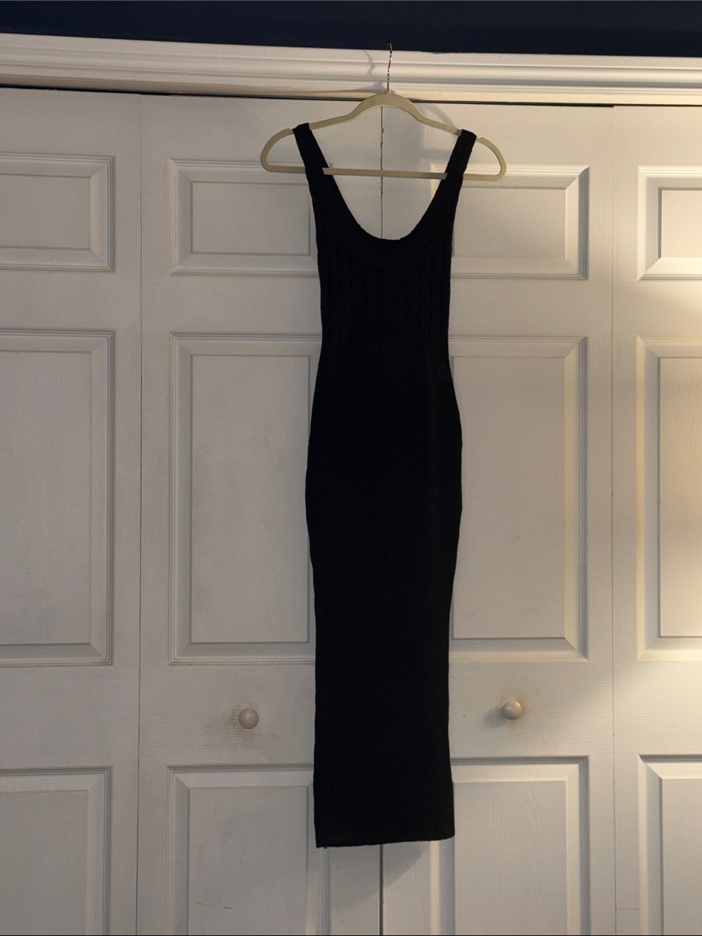 JLUXLABEL Black Ribbed Tank Swim Coverup Dress